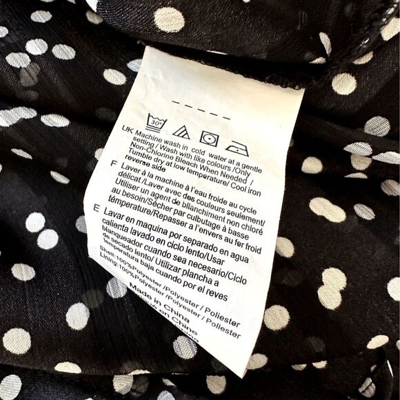 Isaac Mizrahi IMNYC Sheer Chiffon Ruffle Polka Dot Blouse Top S - Picture 6 of 6